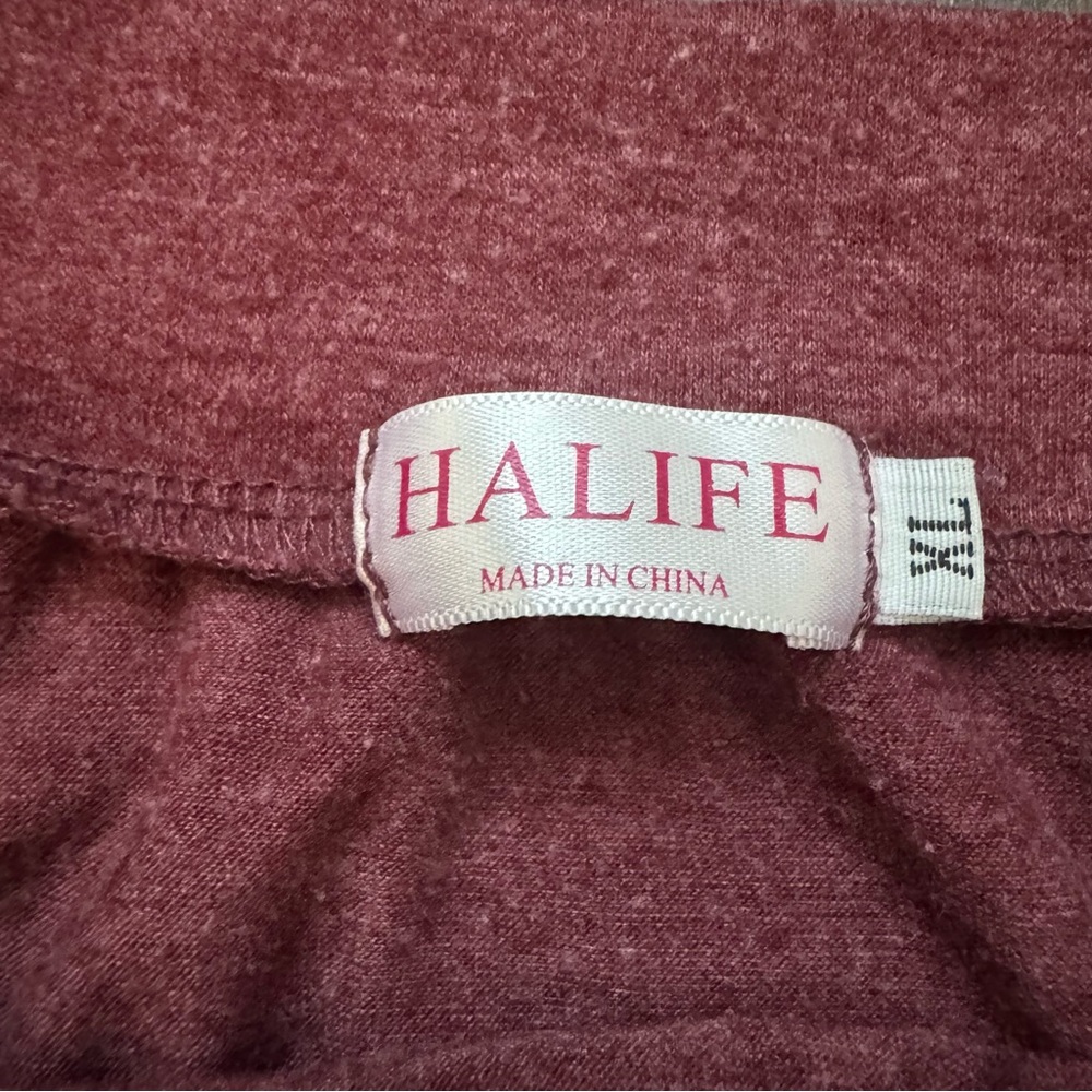 Halife XLWine Red Long Sleeve Boat Neck Off Shoulder Blouse - Picture 3 of 8